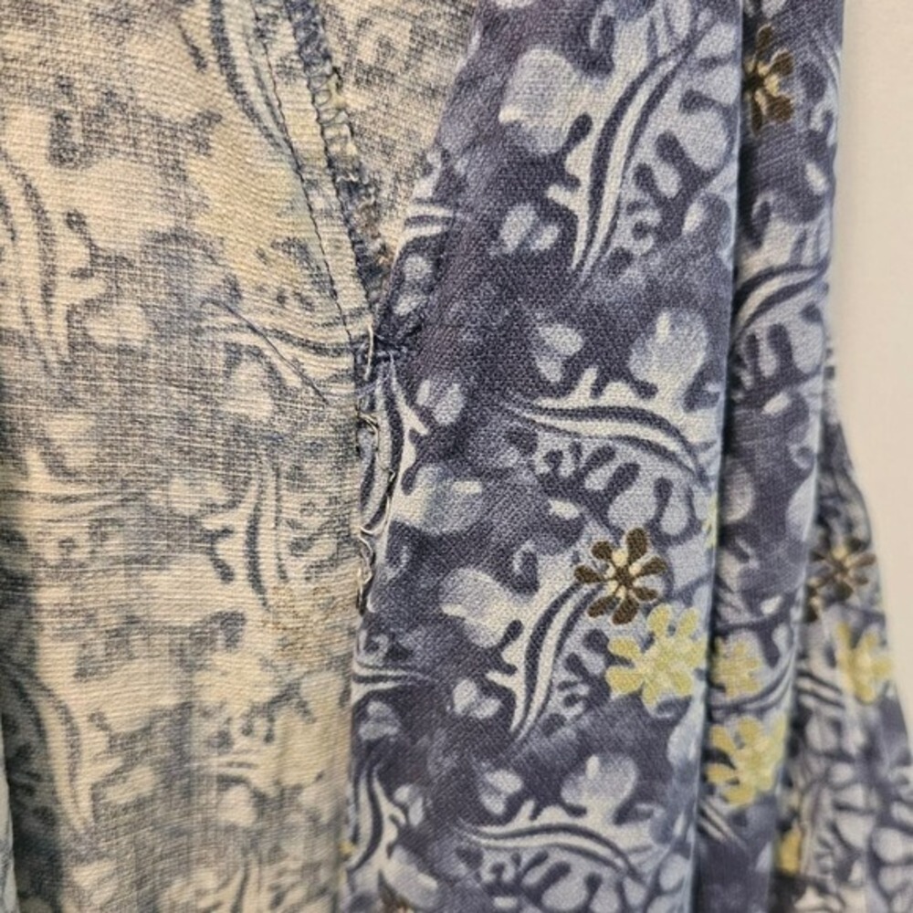 Columbia Silk Blend Blue Green Coastal Grandma‎ Floral Midi Size Large - Picture 9 of 11